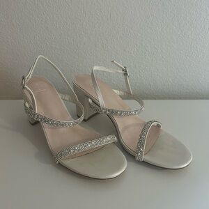 Elegant Silver Strappy Wedding Heels